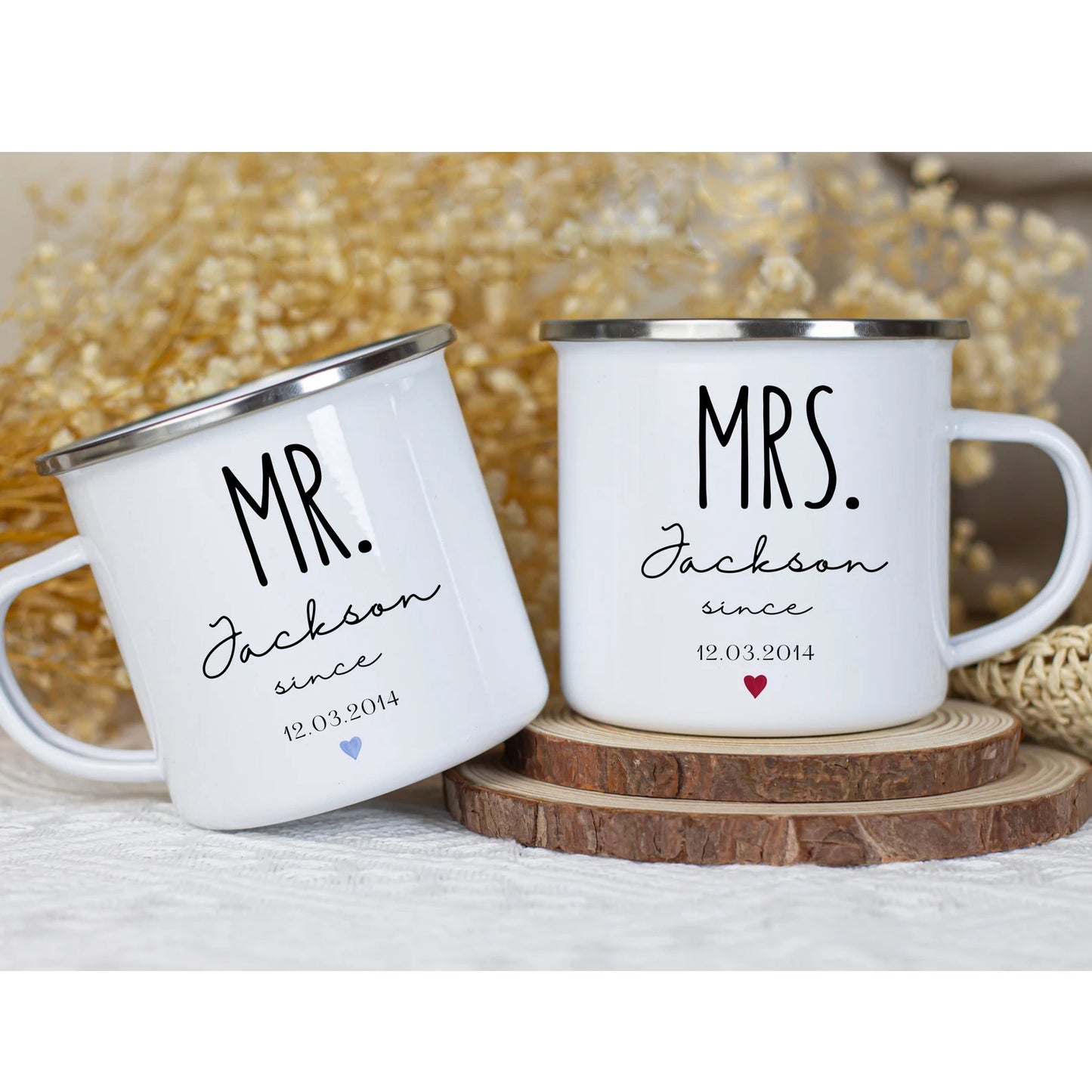 Gullei™ Mr and Mrs Matching Anniversary Coffee Mugs