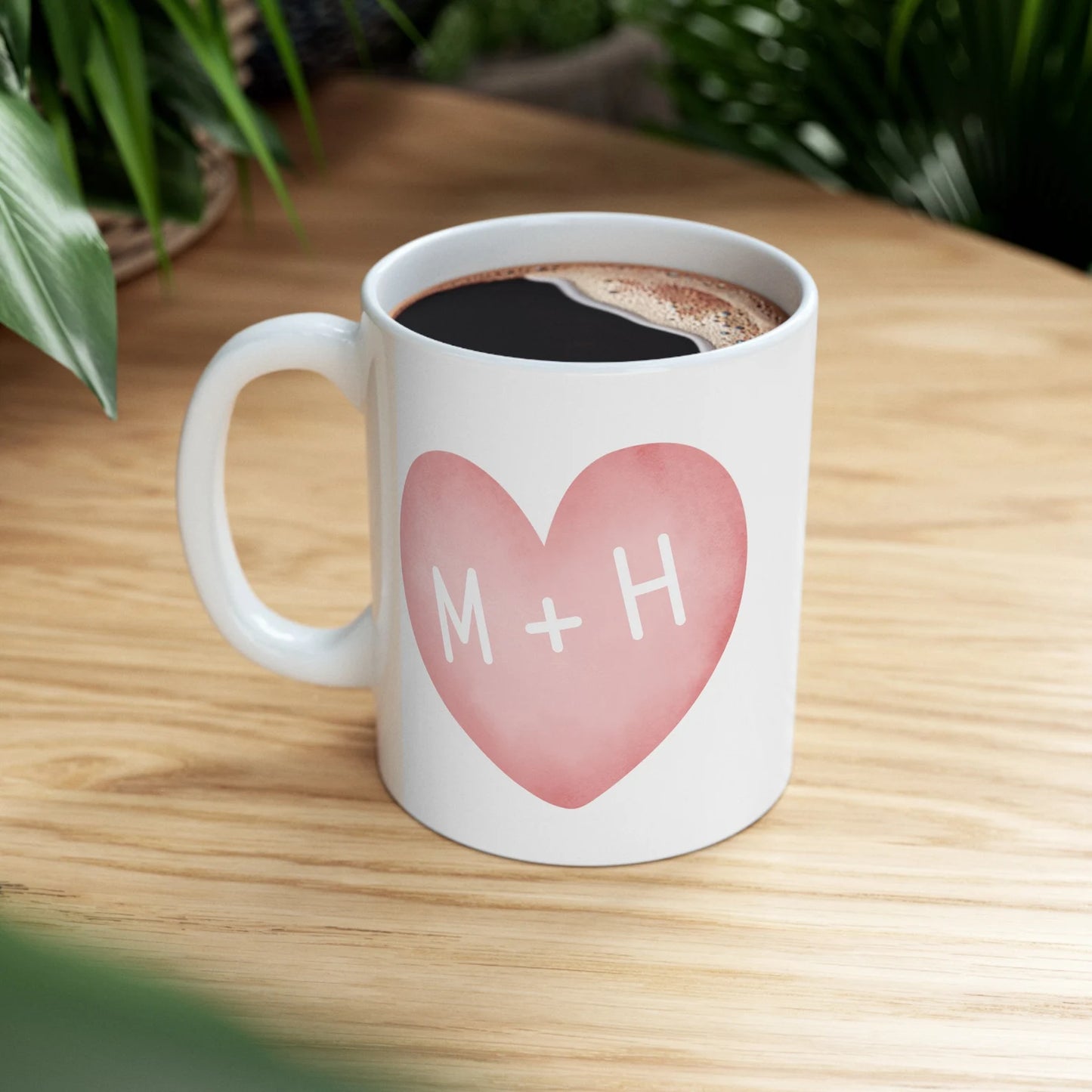 Gullei™ Name Initial Heart Couple Coffee Mugs Set