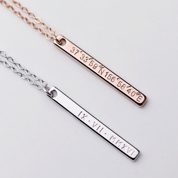 Personalized Name Bar Necklace Gift For Women