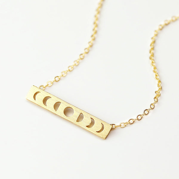 Celestial Moon Phase Necklace Jewelry Gift for Wife