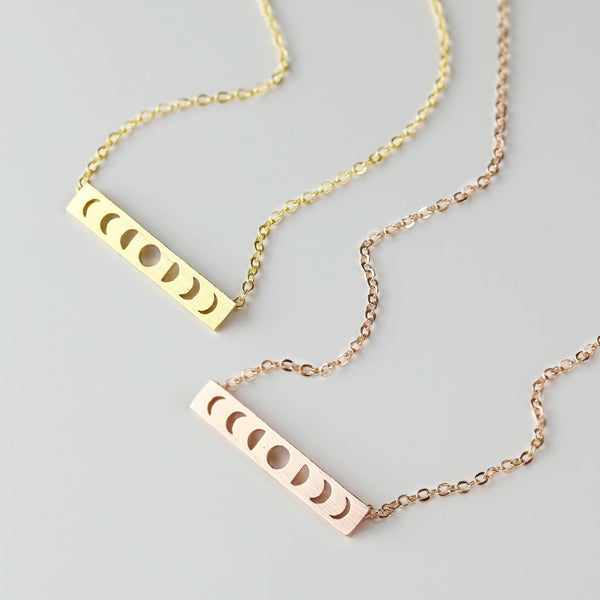 Celestial Moon Phase Necklace Jewelry Gift for Wife