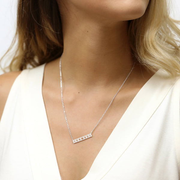 Celestial Moon Phase Necklace Jewelry Gift for Wife