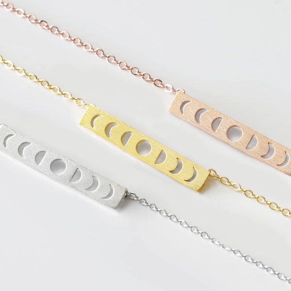 Celestial Moon Phase Necklace Jewelry Gift for Wife