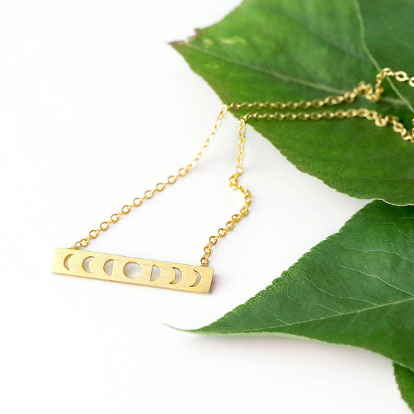 Celestial Moon Phase Necklace Jewelry Gift for Wife
