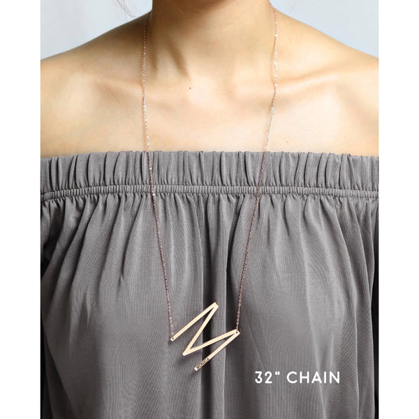 Personalized Large Initial Name Engraved Necklace for Her