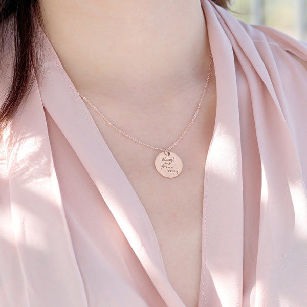 Fingerprint Handwriting Custom Name Necklace Wedding Gift