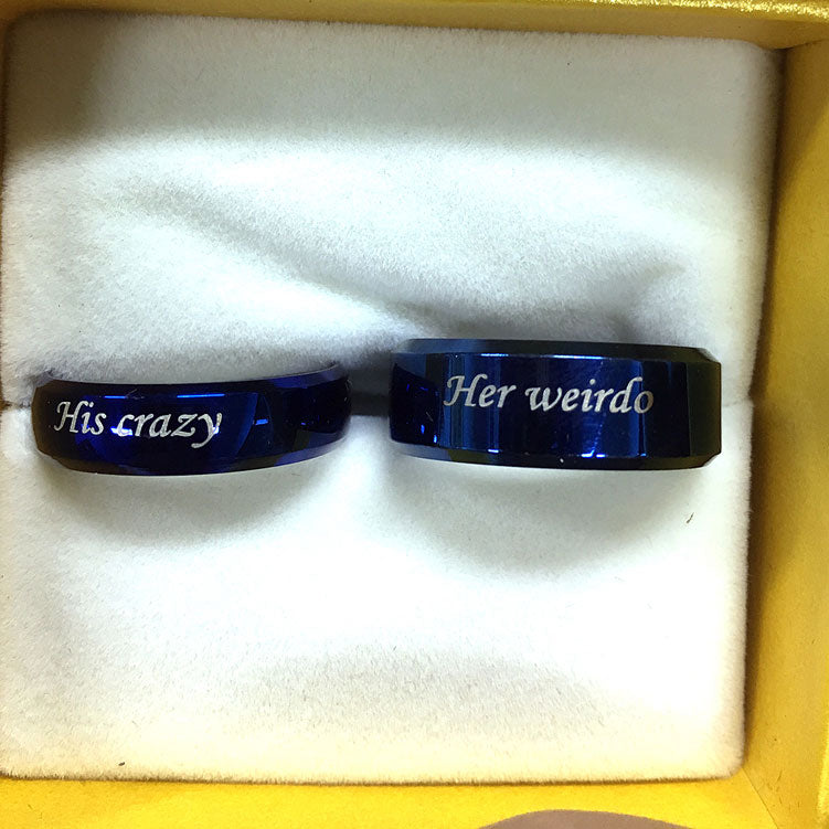 Matching Promise Rings Set for two - Custom Engraved