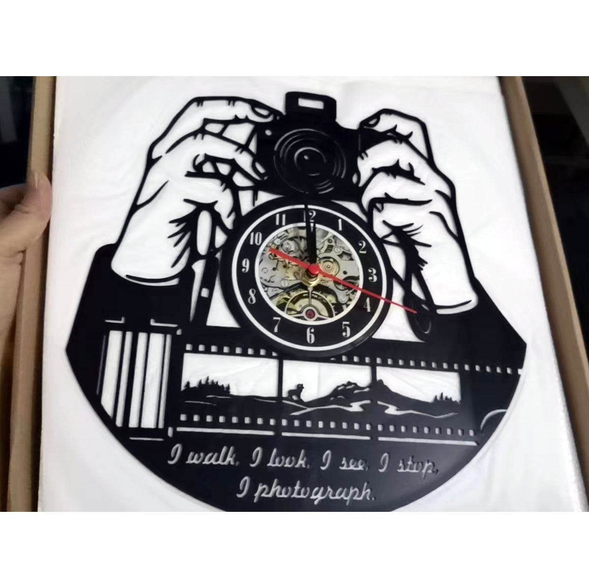 Vinyl Wall Clock Christmas Gift for Photographers