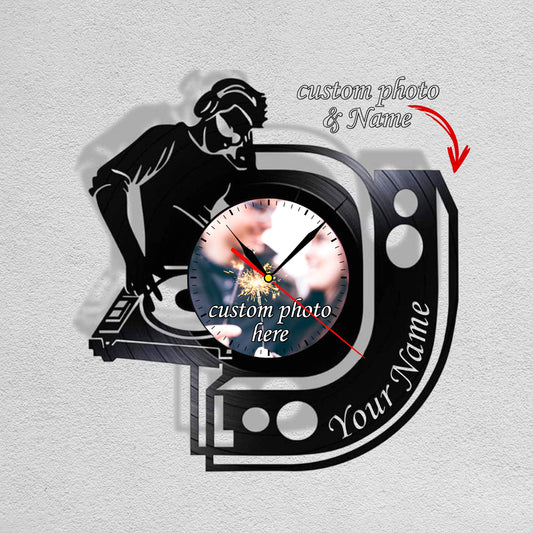 Personalized DJ Silent Wall Clock Made from LP Record