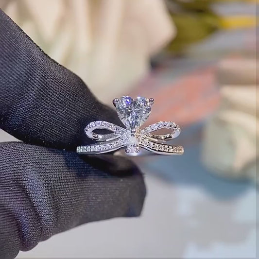 1 Carat Moissanite Crown Promise Ring for Women