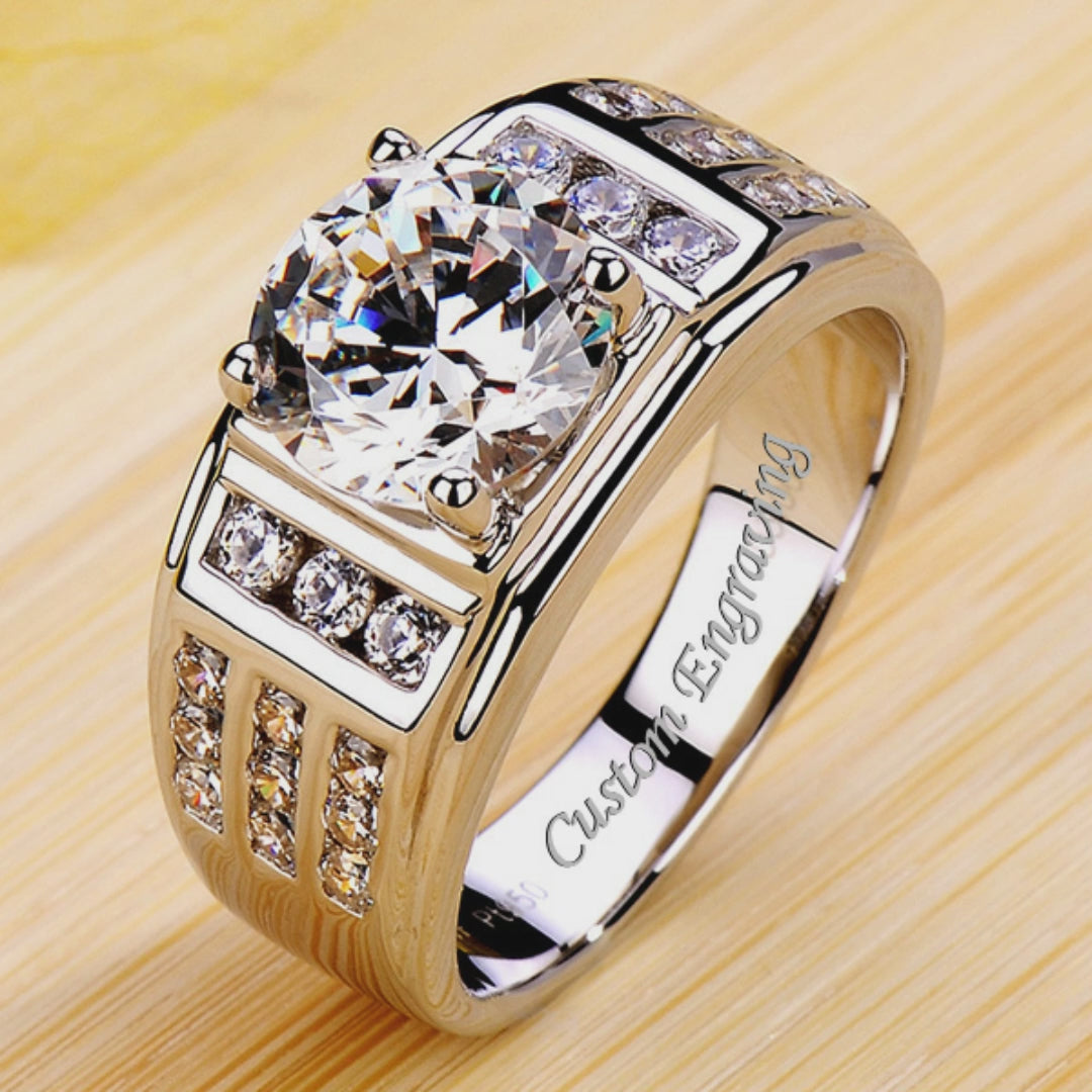 Custom mens diamond wedding fashion bands