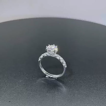 Custom 1 Carat Moissanite Womens Engagement Ring
