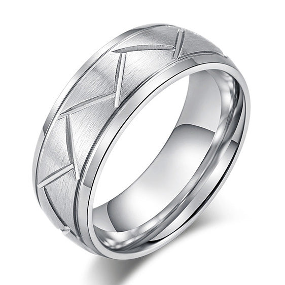 Custom Mens Wedding Band 8mm Polished Titanium