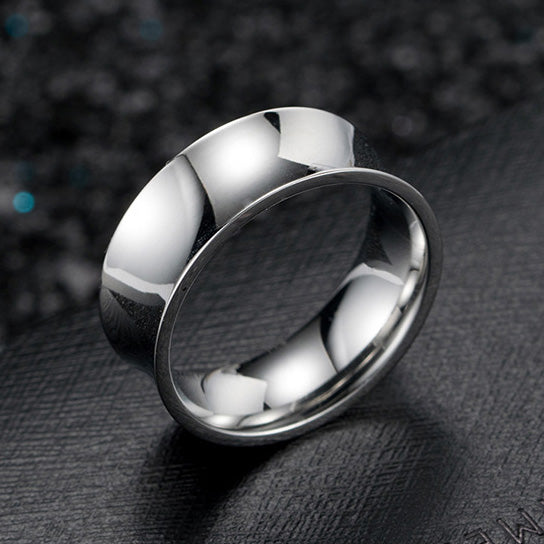 Personalized Promise Ring for Him 8mm Titanium