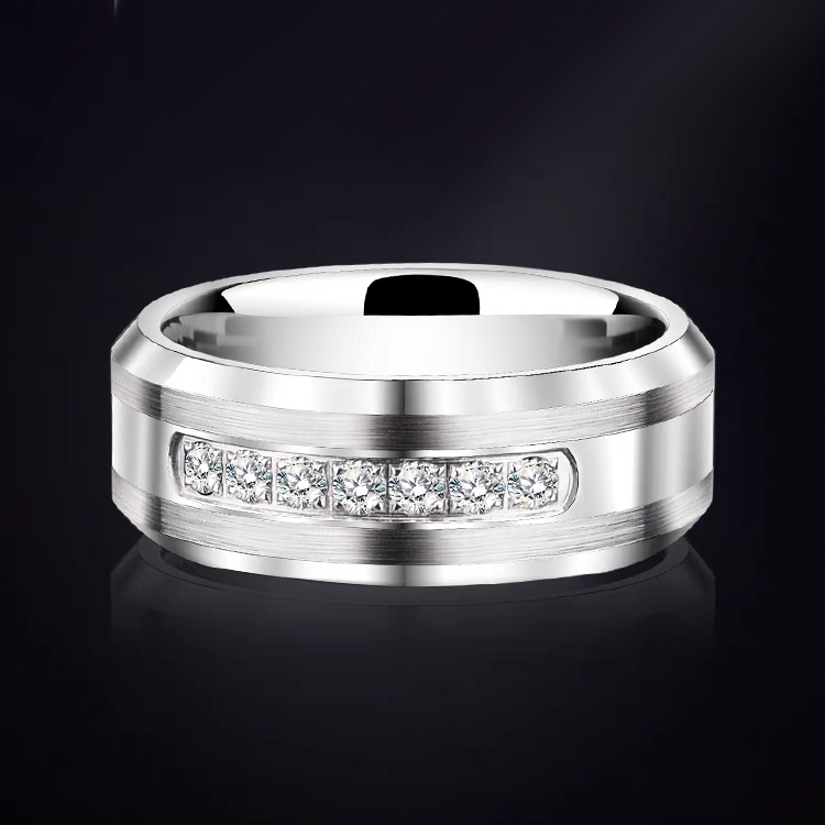 Engraved Band for Mens Wedding Tungsten