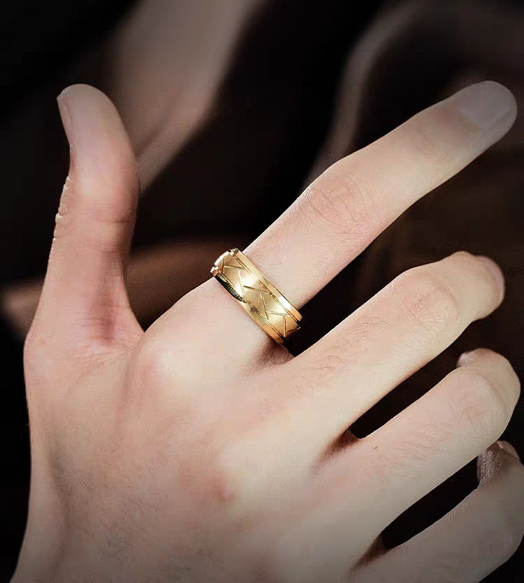 Engraved Unique Male Wedding Band Tungsten