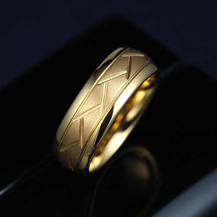 Engraved Unique Male Wedding Band Tungsten