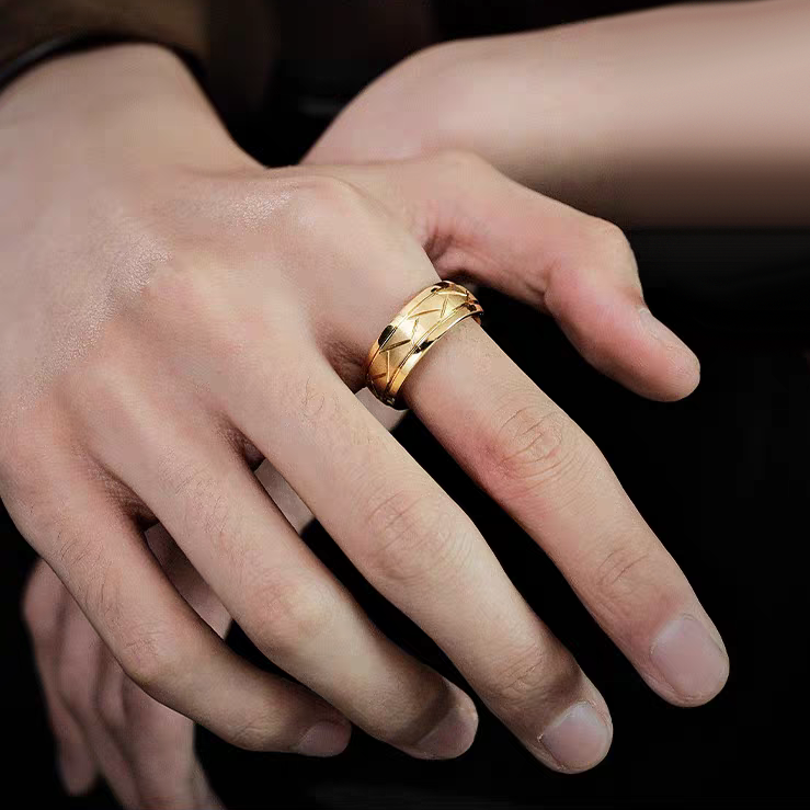 Engraved Unique Male Wedding Band Tungsten
