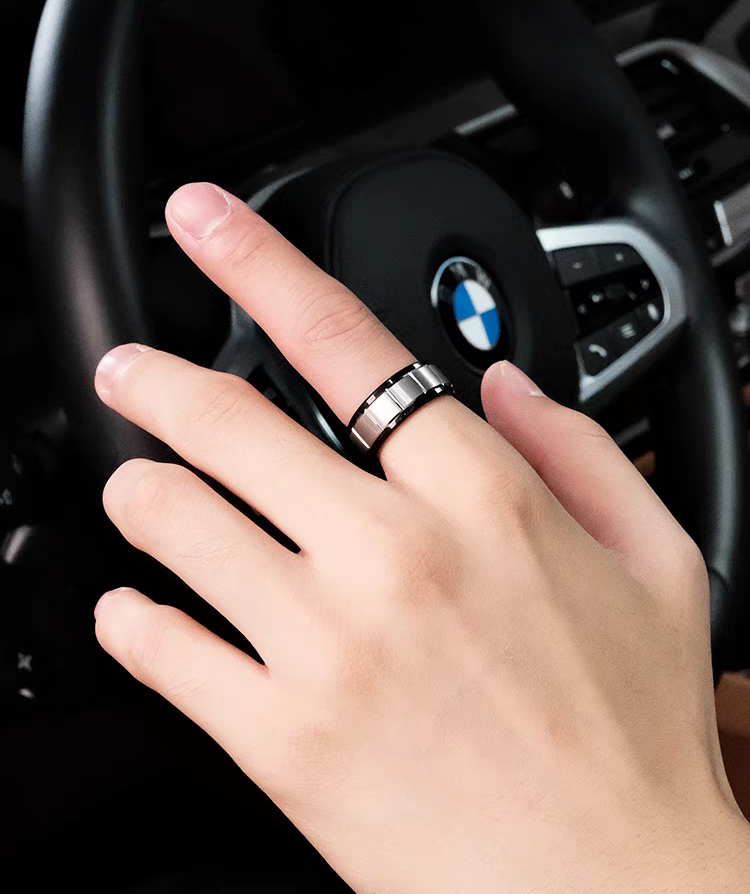 Tungsten Mens Wedding Band with Names Engraved