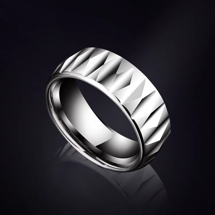 Unique Manly Wedding Band for Guys Tungsten Engravable