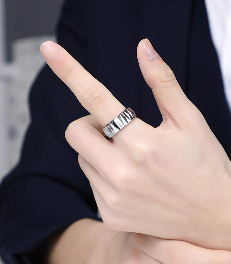Unique Manly Wedding Band for Guys Tungsten Engravable