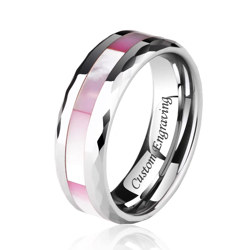 Mens Unique Marriage Band Tungsten Engravable