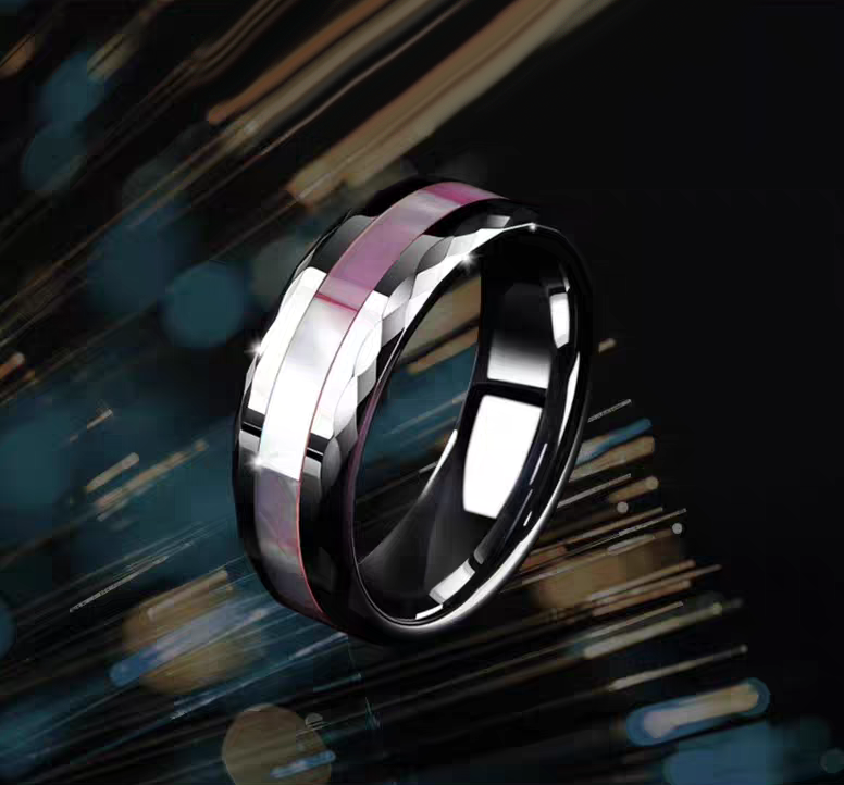 Mens Unique Marriage Band Tungsten Engravable