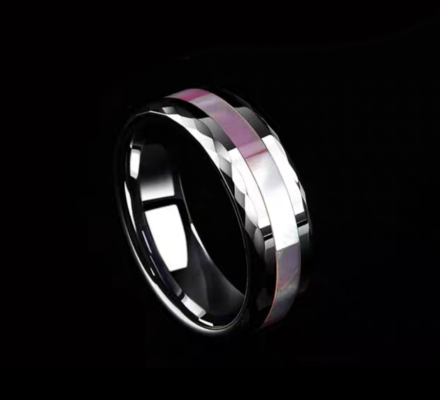 Mens Unique Marriage Band Tungsten Engravable