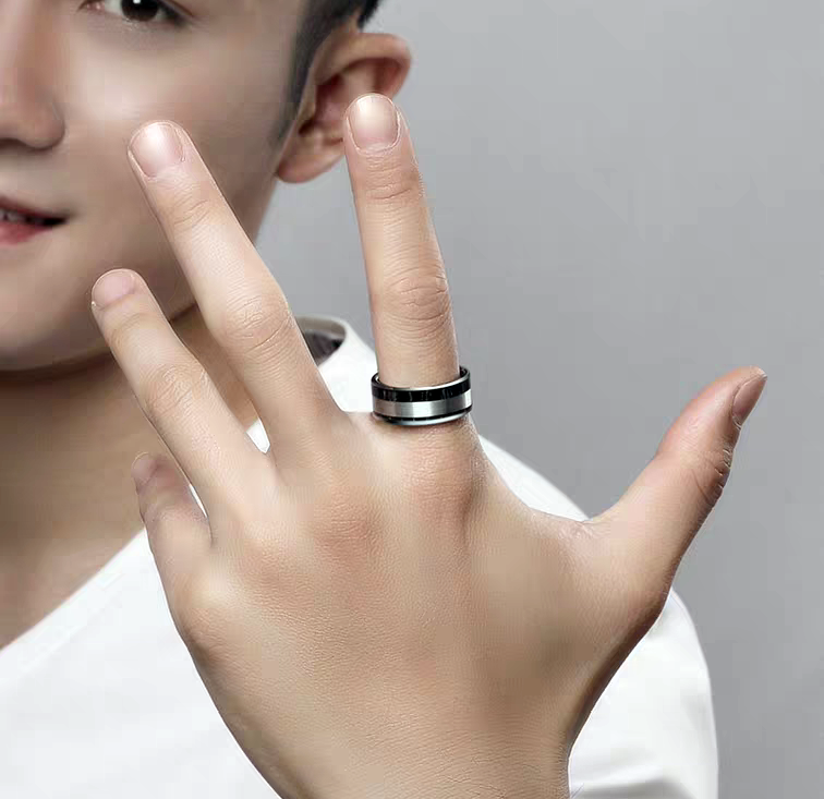 Mens Marriage Ring Brushed Tungsten Engravable