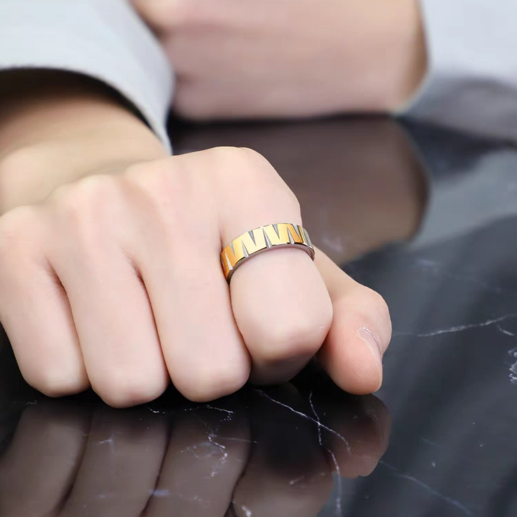Mens Wedding Band Tungsten Engravable Zigzag