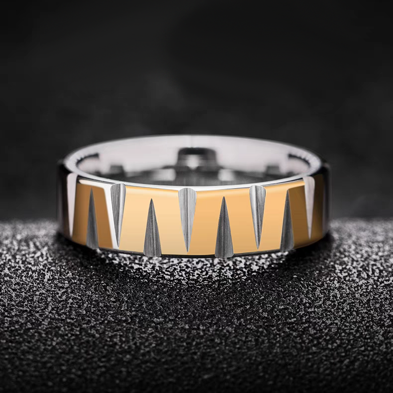 Mens Wedding Band Tungsten Engravable Zigzag