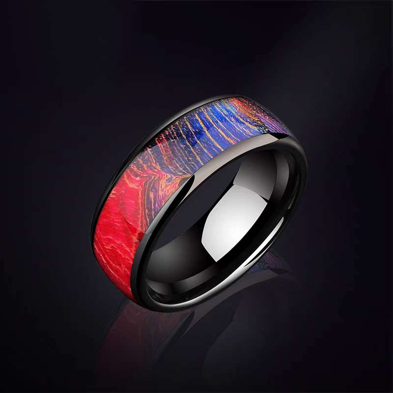 Engravable Mens Wedding Band Sandstone Tungsten
