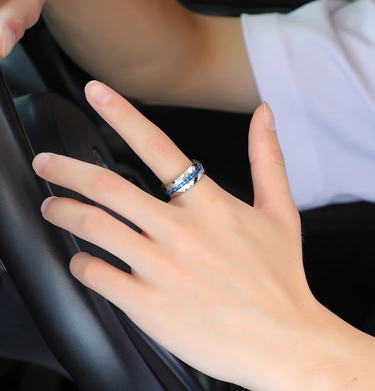 Unique Guys Wedding Ring Tungsten Engravable