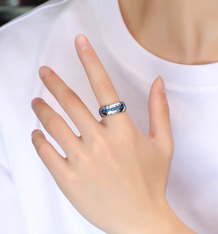 Unique Guys Wedding Ring Tungsten Engravable