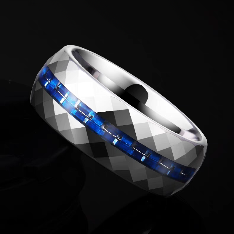Unique Guys Wedding Ring Tungsten Engravable