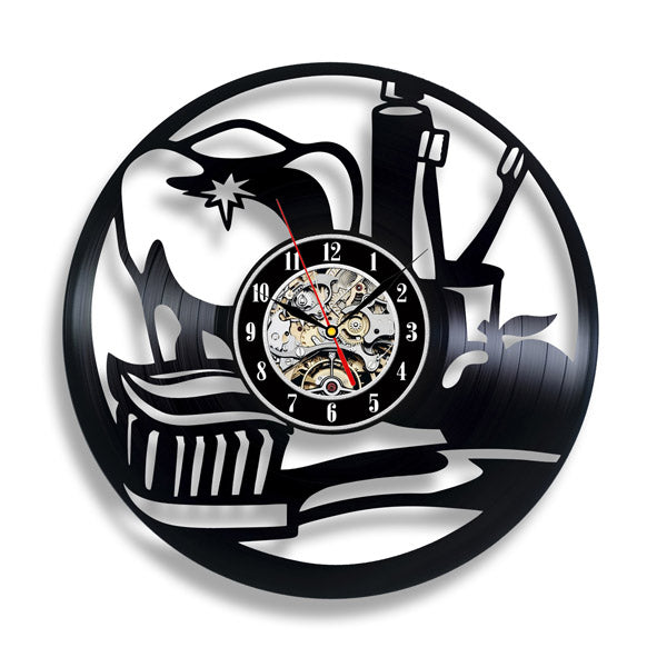 Unique Vinyl Record Clock Gift for Dentist Gullei.com