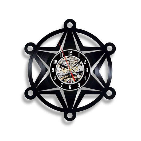 Gift for Sheriff Vinyl Record Wall Clock Gullei.com