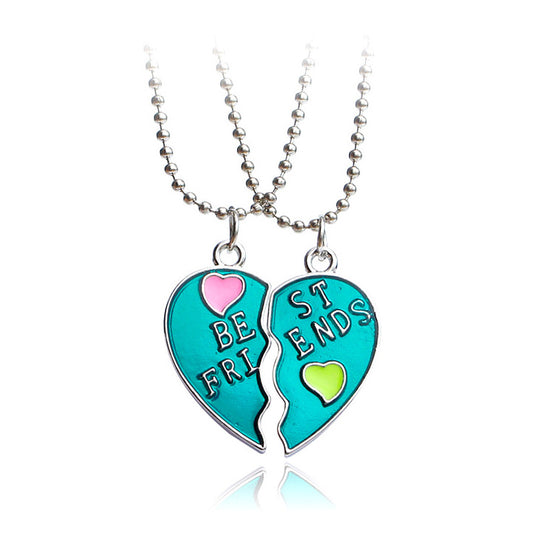 Half Hearts Best Friends Necklaces Set for 2 Gullei.com