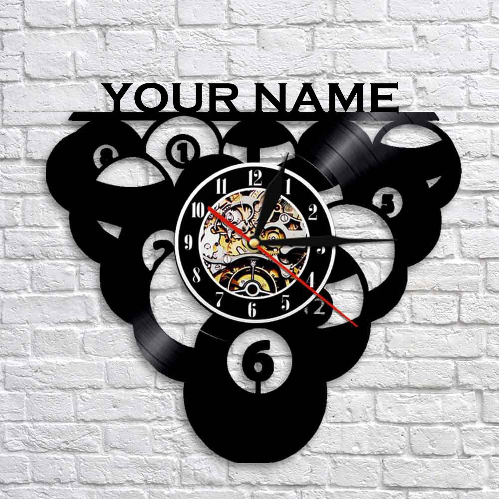 Custom Gift for Billiard Player Wall Clock Gullei.com