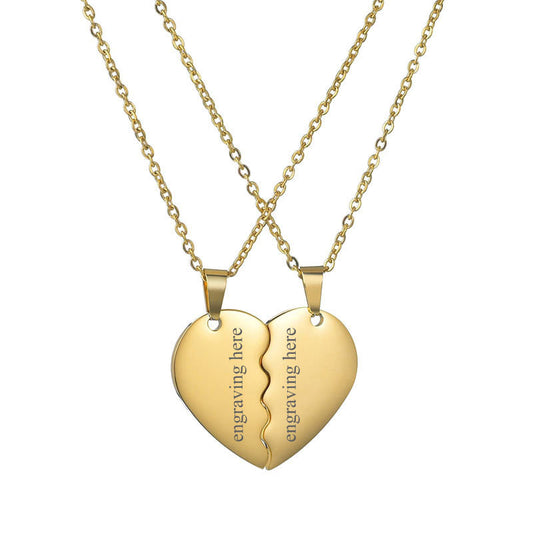 Half Heart Promise Necklaces Couple Anniversary Gift Gullei.com