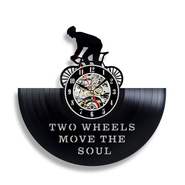 Gift for Cyclist Boyfriend Vinyl Record Clock Gullei.com