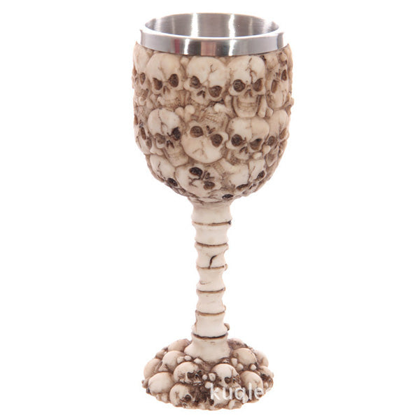 Realistic Skulls Ceramic Steel Goblet Cup Gullei.com