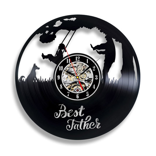 Personalized Gift for Father Vinyl Record Clock Gullei.com