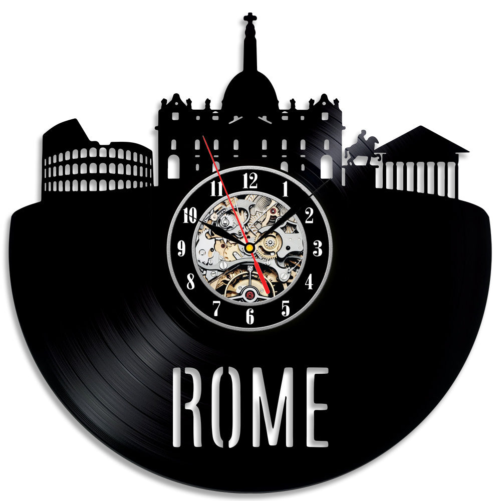 Rome City Handmade Vinyl Clock Bedroom Wall Décor Gullei.com