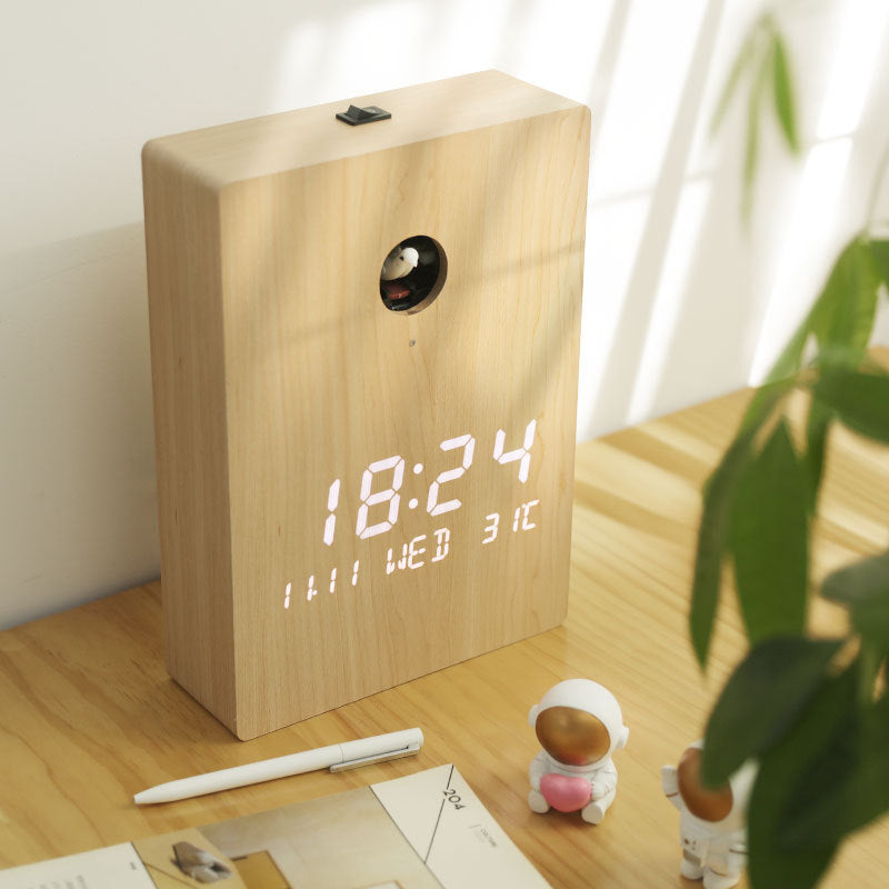 Digital Led Modern Pendulum Wooden Clock