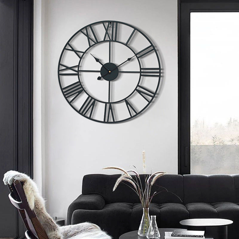 Roman Numerals Metal Wall Deco Clock 40cm