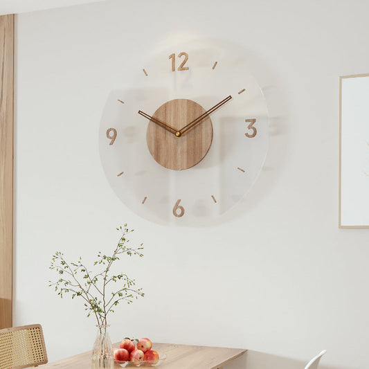 Nordic Natural Wood Silent Wall Deco Clock 35cm