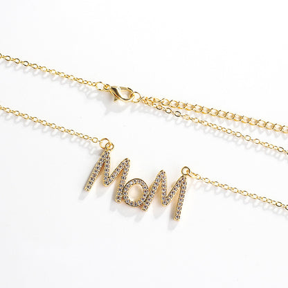 Mom Pendant Necklace - 18K Gold Plated