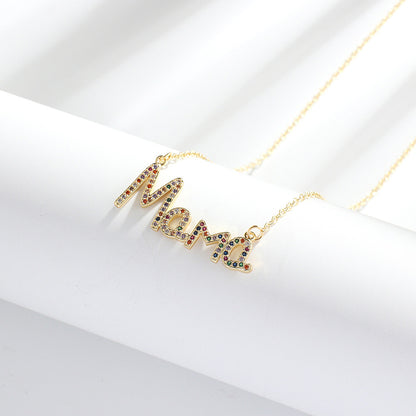 Mom Pendant Necklace - 18K Gold Plated