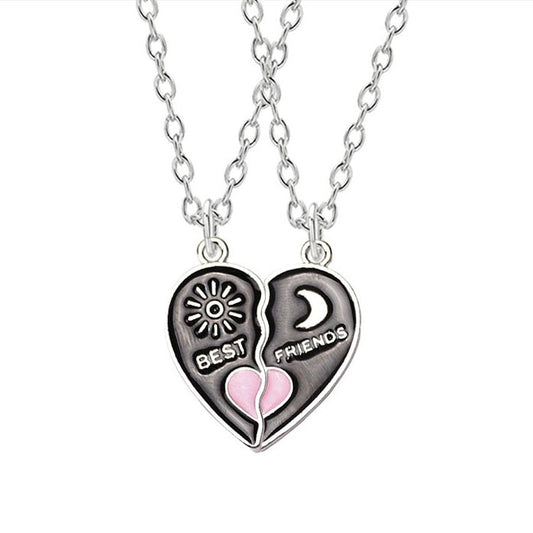Half Hearts Best Friends Necklaces Set Gullei.com
